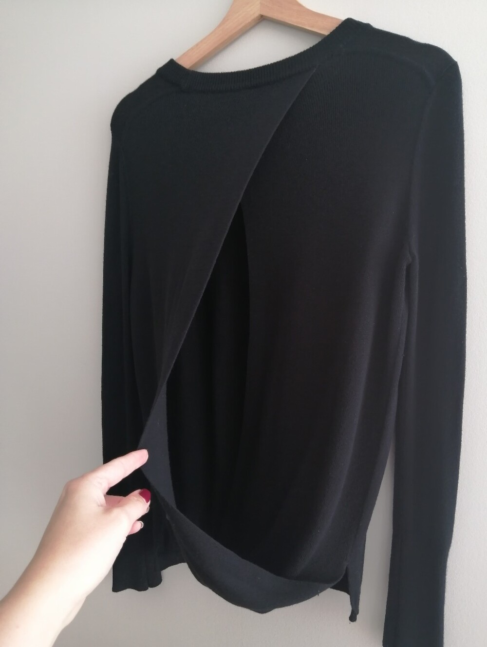 Lululemon Bring It Backbend Sweater Crossover Open Back Black Knit Medium - Picture 3 of 15